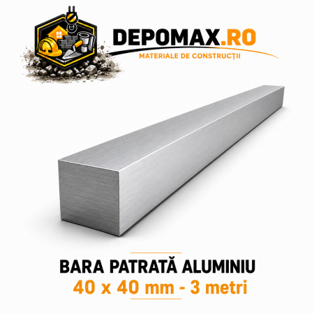 Bara patrata aluminiu 40 x 40 mm, 3 metri, EN AW-6082